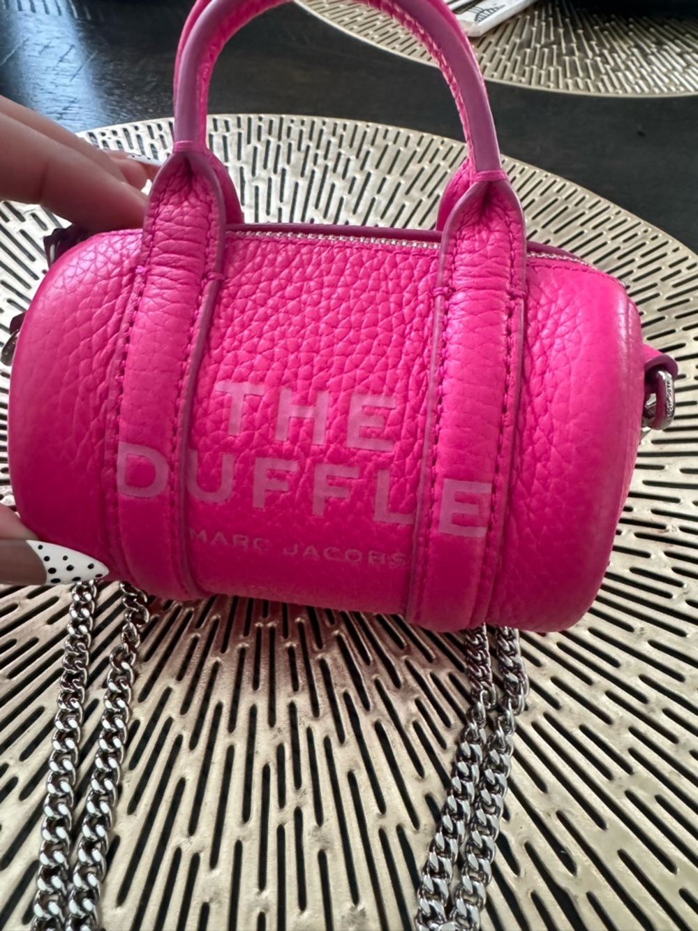 Marc Jacobs Mini Barrel Bag in Hot Pink with Silver Chain - Picture 2 of 2